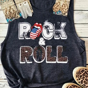 🆕Rock & Roll O-Neck Tank -Charcoal L🆕